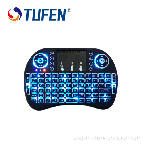 Wholesale support mini wireless keyboard air mouse with led light